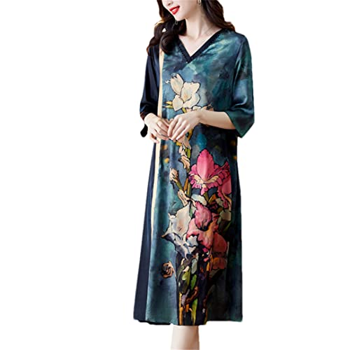Robe d'été vintage au col V plongeant et tissu léger style rétro authentique