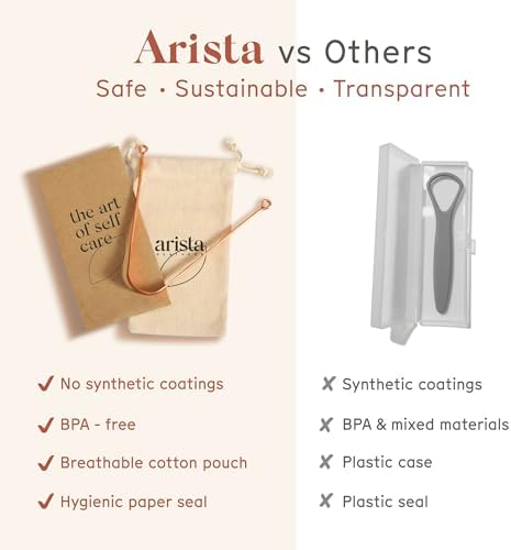 Copper Tongue Scraper | Ayurveda Tongue Scraper | Get Rid of Bad Breath | Yoga Tongue Scraper | Arista(1 Unit) 7