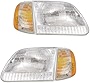 Headlight Assembly Compatible With 1997-2002 Ford Expedition 1997-2003 F-150 1997-1999 F-250 Driver and Passenger Side