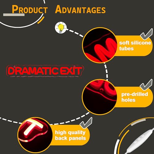 Image of Allball Dramatic Exit Neon Sign,USB Powered Theater LED Neon Light Cinema Decor, for Office Game Room Movie Theate Dramatic Room Movieroom Sign(15.7 * 2.3 In)
