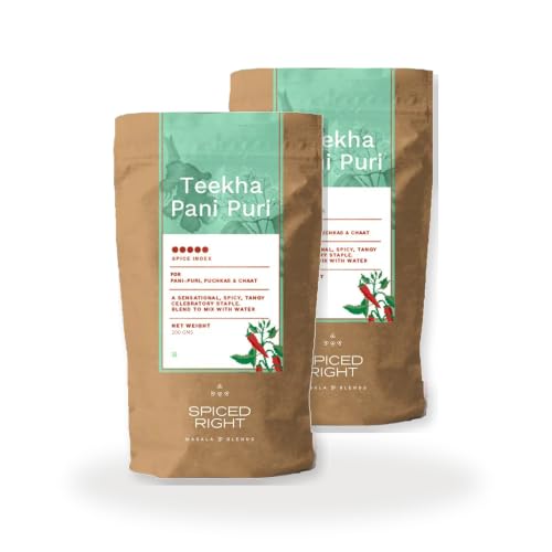 Image of Spiced Right Teekha Pani Puri Masala | Pack of 2 | 200g | Elevate Your Golgappa Experience with Authentic Instant Mix of Natural Indian Spices.
