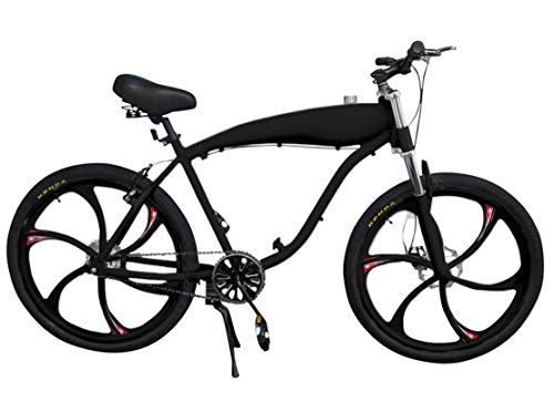 BBR Tuning Complete 26 Inch 2-Stroke Motor-Ready Bicycle w/ 2.4L in-Frame Gas Tank, 66/80cc and 48cc (Black)