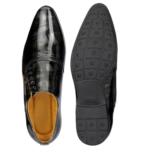 Image of GAUTAMFIT Men's Formal Classic Derby Lace-Up Formal Shoes for Office, Party,Wedding | Dress Shoes | Extra Cushioning Insole | Lightweight & Comfortable Stylish Shoes
