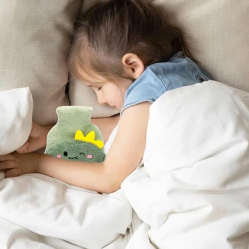 Image of HANNEA Hot Water Bottle Rubber with Soft Cover, Hot Water Bag for Cramps, Pain Relief, Removable Hot Cold Pack Hot Water for Hand Feet Warmer, Neck and Shoulder Pain Relief, Green