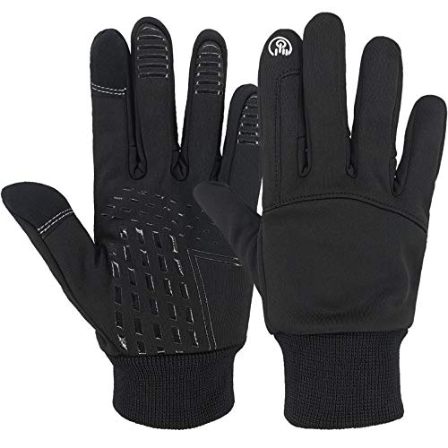 Outrip Winter Gloves for Men Women Waterproof Warm Gloves Touch Screen Glove Cold Weather Gloves Running Cycling Hiking - Anti-Slip Silicone Gel - Elastic Cuff (Black, XL)