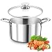 TEAMFAR Kochtopf, 3-Lagen Edeastahl 22cm Topf mit Glasdeckel, 4,75L