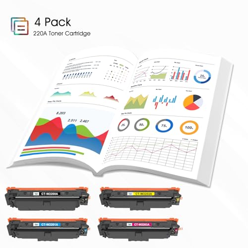220A 220X MFP 4302dw Toner: Kompatibel für HP 220A Toner Color LaserJet Pro MFP 4302fdw 4202dw 4302dw 4202dn 4302fdn Schwarz Cyan Gelb Magenta,W2200A W2201A W2202A W2203A Mit Chip 4PK