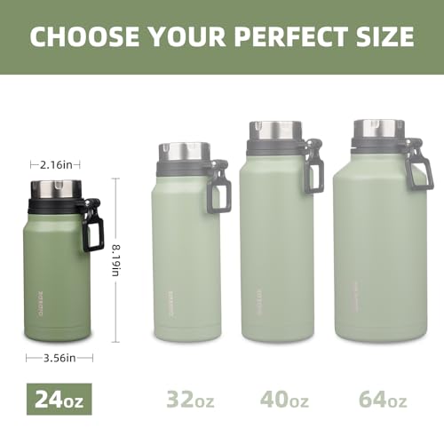 Image of BJPKPK 24oz Insulated Water Bottle, Stainless Steel Bottle with Handle | Vacuum Insulated Bottle with Leak-Proof BPA-Free Design, Keeps Drinks Cold & Hot for Gym, Office, Travel & Daily Use