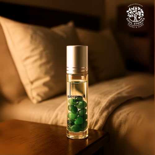 Image of Soul Stories Sleep Well Roll-On - 10ml | Calming Essential Oil Blend for Restful Sleep & Night Relaxation | Helps Reduce Stress & Support a Peaceful Bedtime Routine | Infused with Lavender, Vetiver, Bergamot & Citrus Oils