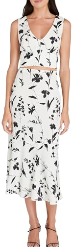 Club Monaco Women's Printed Linen Blend Midi Skirt4