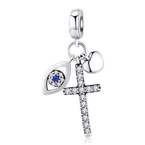 Morsun Pendentif il Gardien en en Argent Sterling 925 et zircone cubique pour Bracelet ou Collier à Breloques européen