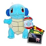Lively Moments Pokemon Plüschtier Spezial Winter Edition / Kuscheltier Weihnachten / Plüschfigur Schiggy mit Ohrenschützern / Squirtle