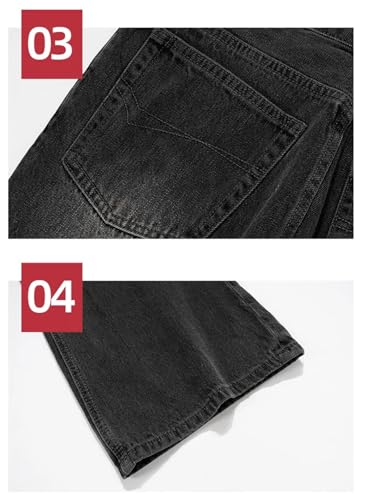 Unisex Jeans Straight Washed Oversized Denim Pants3