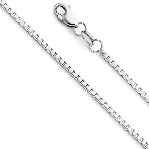 14k REAL Yellow/White/Rose Gold Solid 1.2mm, 1mm, 0.8mm, 0.6mm, 0.5mm Box Link Chain Necklace with Lobster Claw Clasp4