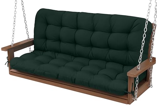 YEFU Porch Swing Cushions, 60 inch 4" Thick Patio Swing Cushion, Dark Green