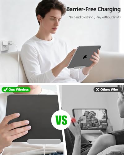 Image of Magnetic Wireless Charger for iPad 10th Generation, iPad (A16) Only, 18W Fast Charging Smart Connector Alloy Wireless Charging Pad with USB-C Cord Cable
