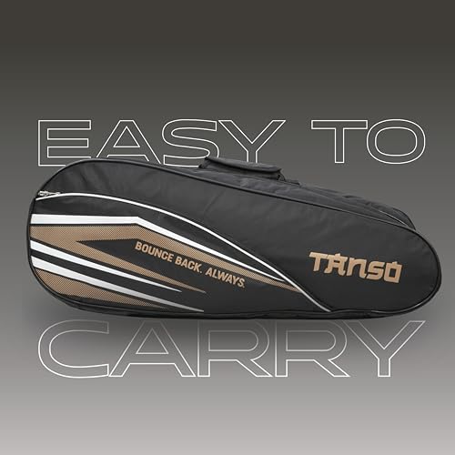 Image of TANSO T-Blast Badminton Kit Bag | Spacious Racket Bag with Two Large Compartments and Separate Shoe Compartment | Front Zipper Pocket and Adjustable Straps