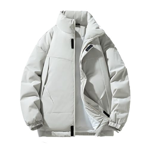 Chaquetones de Hombre Abrigo Invierno Ropa Deportiva Chaqueta Frio Extremo de Plumon Termico Exteriores Hibrida Plumas Invierno Cazadora Hombre Entretiempo Blanco XL