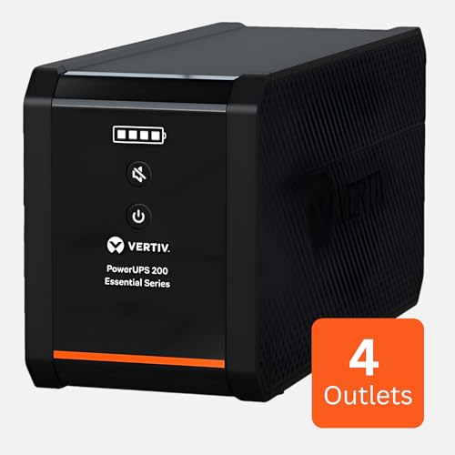 Image of Vertiv PSA6E-600LVT 600VA & 360W PowerUPS 200 Essential 120V Line Interactive Desktop UPS