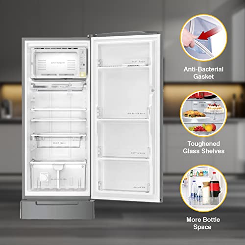 Image of Whirlpool 236 L 4 Star Inverter Direct-Cool Single Door Refrigerator (260 IMPRO PLUS ROY 4S INV ALPHA STEEL-Z, Alpha Steel, Auto Defrost Technology, Base Stand with Drawer, 2023 Model)