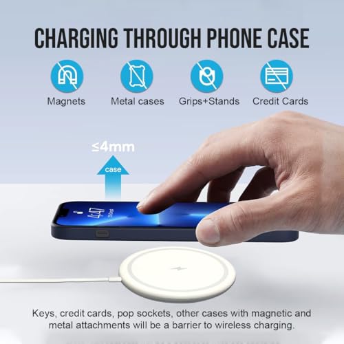 Image of Mag-Safe Charger Wireless Charger Fast Charging, Type C 15W Compatible with i Phone 14 /14 Pro /14 Pro Max /15 /15 Pro / 15 Pro Max /13 Mini /13Pro /13 Pro Max /16 /16 Pro /Plus /Max and Other Mag-Safe Devices