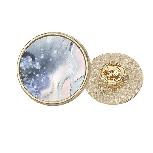 Broche ronde dorée motif aquarelle M idéale pour un cocktail ou au bureau