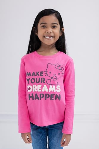 Image of Hello Kitty Girls Drop Shoulder Long Sleeve T-Shirt Little Kid to Big Kid Sizes (4-14-16)