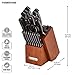 Farberware Forged Triple Rivet Kitchen Knife Block Set with Built-In Knife Sharpener, 21-Piece Set, High-Carbon Stainless Steel Knife Set Includes Meat Cleaver, Carving Fork and 8 Steak Knives, Cherry