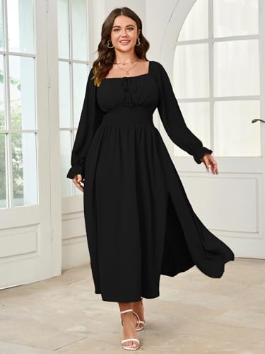 Image of SHESTARR Women's Plus Size Dress Long Sleeve Milkmaid Dress
