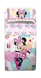 Juego de sábanas para Cama Individual de Minnie 100% algodón, Juego de sábanas, sábana encimera con Borde + sábana Bajera con Esquinas + Funda de Almohada
