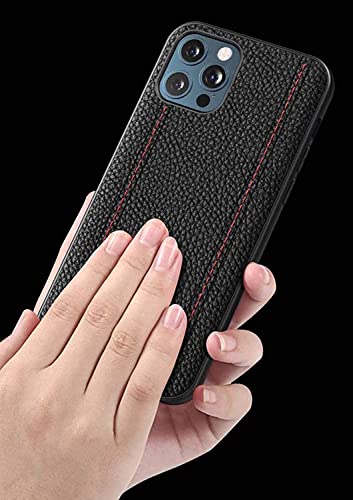 Étui en cuir iPhone 12 Pro rouge de qualité supérieure luxe