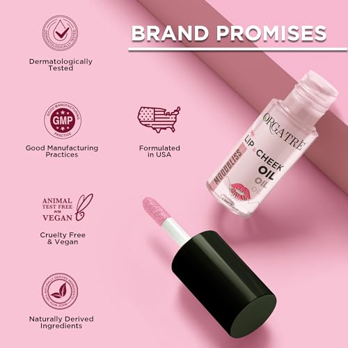 Image of Orgatre Moisturizing Lip Tint Oil (6.5ml) | pH Reactive Lip Oils with Natural, Glossy Pink Finish | Long-Lasting And Non-Sticky Liptint Infused with Olive Oil & Vitamin E | Formulated for Young Skin