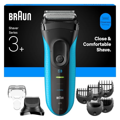 Braun Series 3+ Rasierer Herren Elektrisch, Elektrorasierer mit 3 Flexiblen Klingen, Rasierapparat...