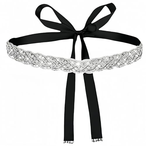 FANBODTA Bridal Rhinestone Belt for Women - Sparkling Crystal Wedding Sash, Adjustable Waist Chain for Bride Bridesmaid Prom Party (200cm) Adjustable 24-44inch