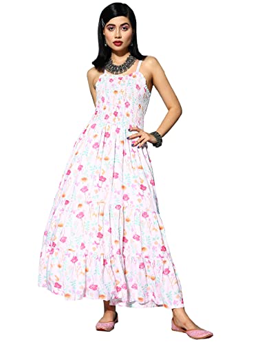 Image of ishin Women's Floral Smocked Midi Dress