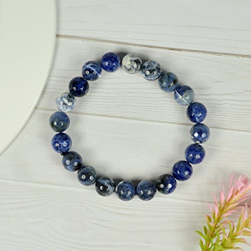 Image of Certified Natural Crystal Stone Diamond Cut /Faceted 10 mm Beads Bracelet for Men & Women | Reiki Charged Gemstone Jewellery | Multiple Stone Variants Available