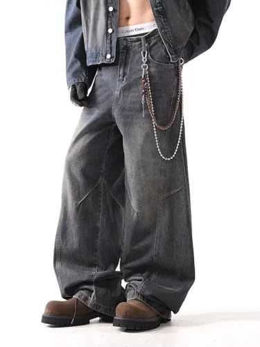 Y2k Wide Leg Jeans Baggy Goth Grunge Denim Pants Straight Loose Fit Hip Hop Jeans 90s Vintage Aesthetic Streetwear3