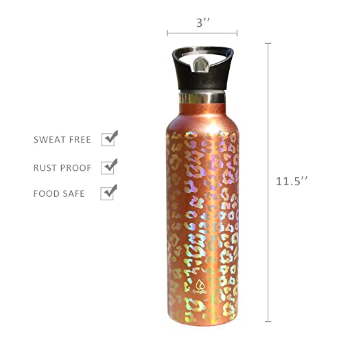 Swig Sip Insulated Water Bottle - 25Oz Double Wall Stainless Steel Tumblers With Straw Vacuum Insulated Thermos Workout Tumbler (Laser Rose Gold) #TOP3