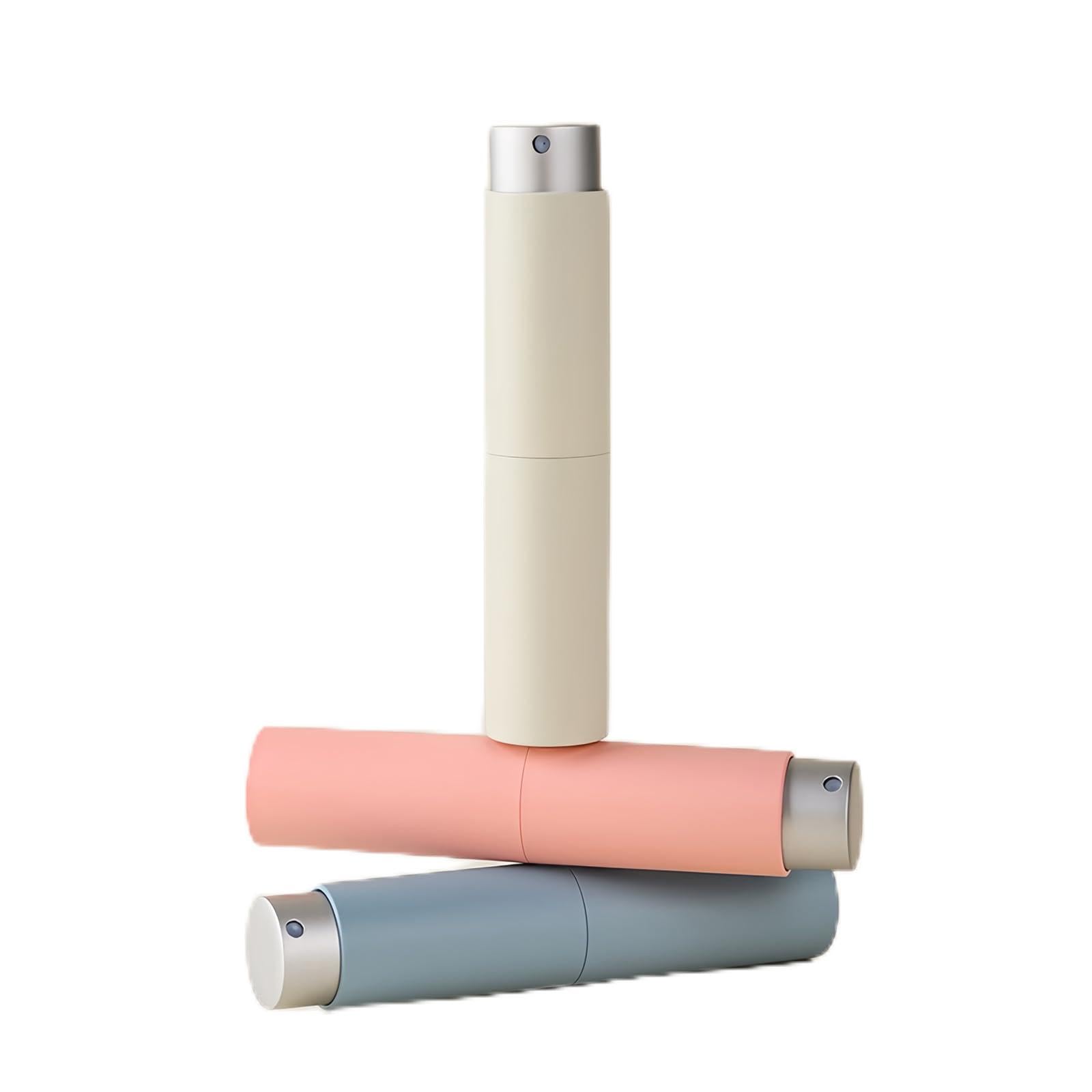 LUEXBOX 3 Pack Refillable Perfume Bottle for Travel, 8ml Atomizer Fragance Spray Pump, Pocket Size Mist Dispenser, Leafproof Scent Sprayer (White+Pink