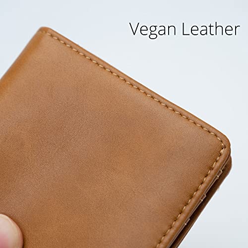 Image of Alldaily Small RFID Wallet for Women Slim Compact Bifold Pocket Ladies Travel Mini Purse (Brown)