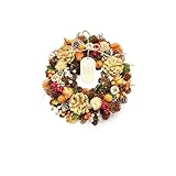 ［ 2025年 mamawreath A ］ギフト プレゼント フラワーギフト 秋リース 玄関用 ハロウィン ハローウィン 永遠の意味 Mサイズ:25cm(直径)×7.5cm(厚み) (秋パイン(HW645-B))