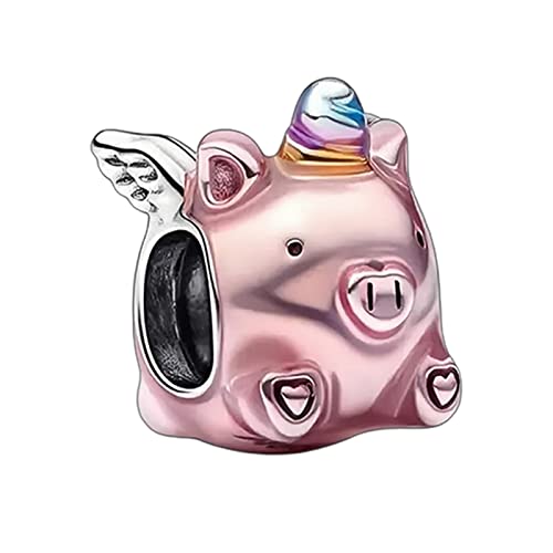MGIUL Flying Unicorn Pig Charm per Donne Vracciali Collane Argento 925 Ciondoli Perline Gioielli Regalo per Ragazze Ragazzi