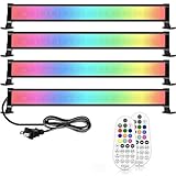 MEIKEE 4 Pack 25W RGBW LED Wall Washer Light, Color Changing LED Strip Light with RF Remote, IP66 Waterproof RGB LED Light Bar for Outdoor Indoor Lighting Projects Wedding Church Party Stage