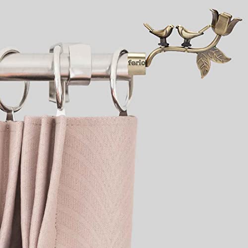 Image of FERIO Premium New Look Love Birds Alloy Zinc Antique Brass Curtain Finials Only Without Bracket (Antique Brass, 6 Pcs)