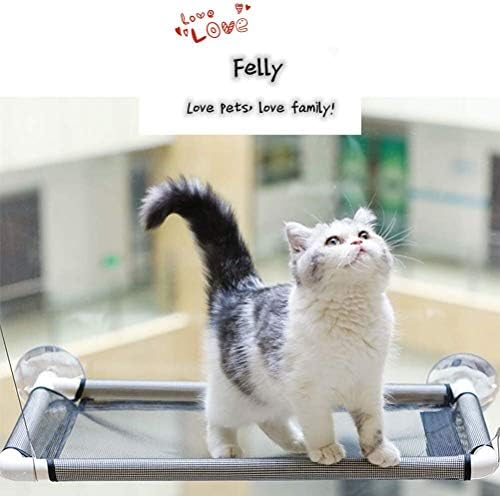Afufu Cat Window Perch, Cat Hammock Window Seat With Free Fleece Blanket, Sunny Seat Window Cat Bed for Large Cats, Mounted Cat Bed (Holds Up 15kg)