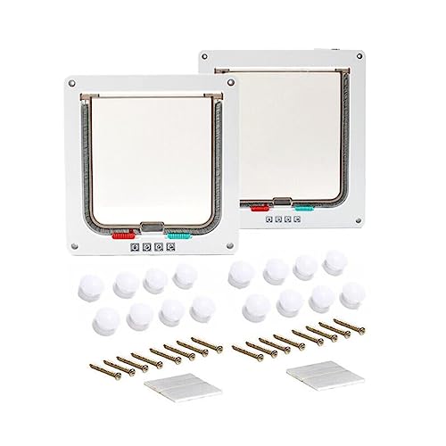 HelloCreate Pet Door,4 Way Locking Cat Flap Door,Pet Door for Cats & Puppy,Weatherproof Pet Door for Interior Exterior Door Window Wall - Image 7