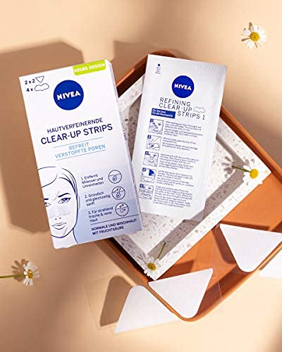 Nivea Clear-Up Strips, Voor Huidverfijning En Mee-Eters, 1X4 Neusstrips En 2 X 2 Voorhoofd-/Kinstrips