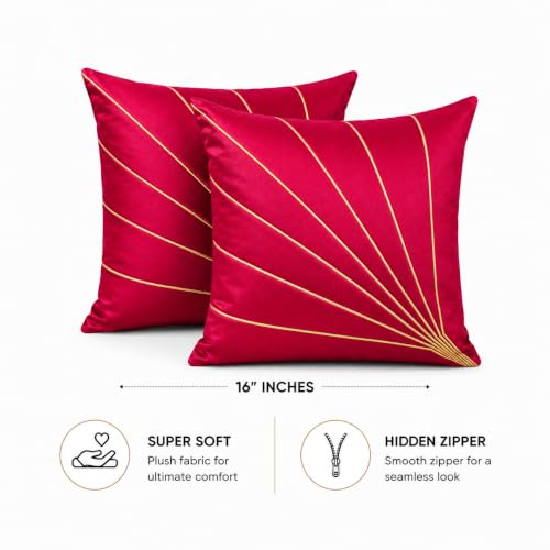 Image of Noor Silk Cushion Covers Pack of 7 | 16x16 Inches, Pink