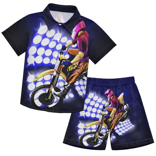 Image of visesunny Little Boys Short Sleeve T-Shirt Beach Shirts Casual Shorts Set Summer Clothes for Kids Outfits