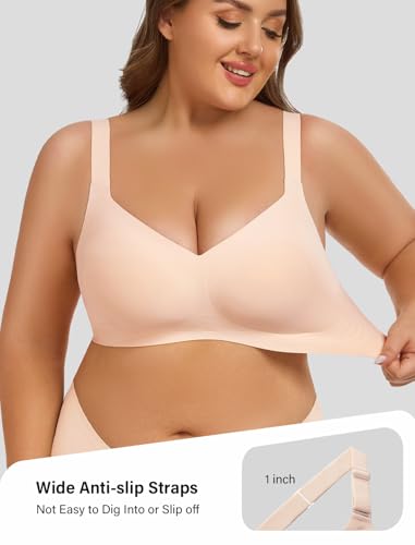 Image of Wireless Bras for Women Full Coverage No Underwire Push Up Supportive Bra Comfortable Everyday T-Shirt Bra